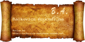 Balkovics Azucséna névjegykártya